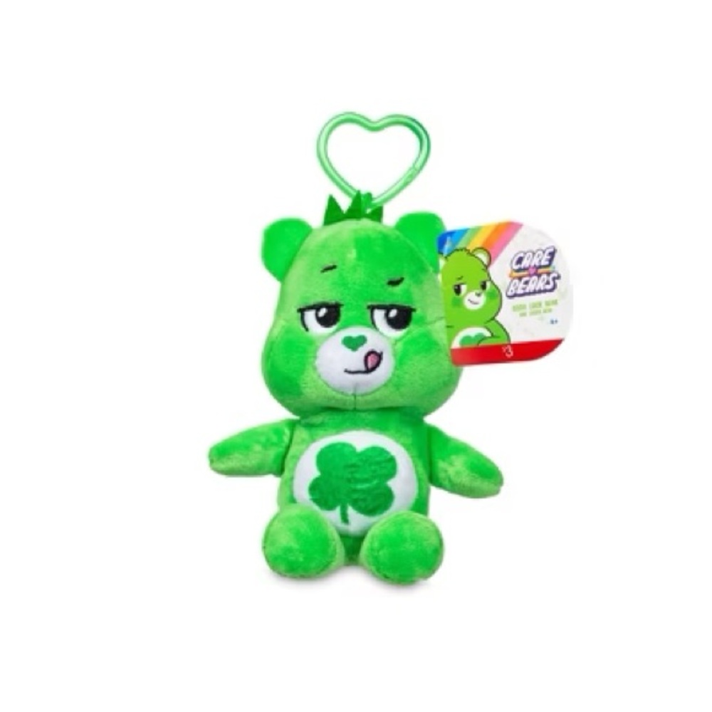 Care Bears Green Stuffed Animal with Heart Clip